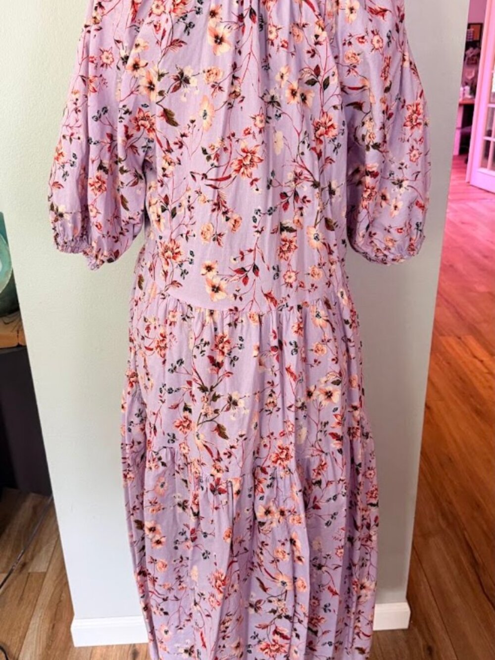 Time and Tru Button-Front Tiered Midi Dress  Size L - Picture 4 of 7